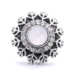 Snowflake 20MM  design Rhinestone  Metal snap buttons