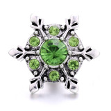 Snowflake 20MM  design Rhinestone  Metal snap buttons