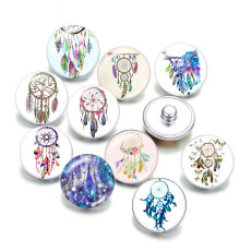 20MM Dream catcher Print glass snaps buttons