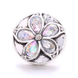 20MM flower Rhinestone  Metal snap buttons