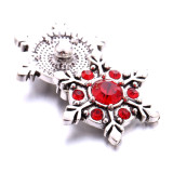 Snowflake 20MM  design Rhinestone  Metal snap buttons