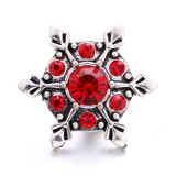 Snowflake 20MM  design Rhinestone  Metal snap buttons