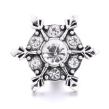 Snowflake 20MM  design Rhinestone  Metal snap buttons