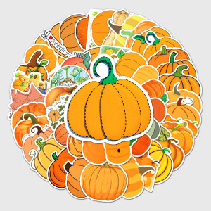 50pcs pumpkin graffiti stickers decorative suitcase notebook waterproof detachable stickers