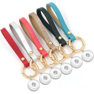 Camouflage PU Leather Keychain fit snaps chunks  Snaps Jewelry