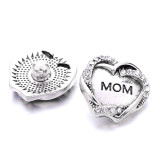 MOM 20MM  design Rhinestone  Metal snap buttons