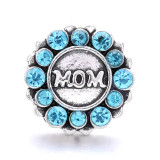 MOM 20MM  design Rhinestone  Metal snap buttons