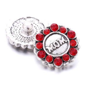 MOM 20MM  design Rhinestone  Metal snap buttons