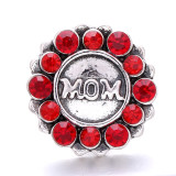 MOM 20MM  design Rhinestone  Metal snap buttons