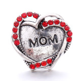 MOM 20MM  design Rhinestone  Metal snap buttons