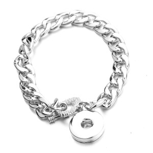 LOVE Metal 1 buttons snap silver   bracelet fit 18&20MM snap button jewelry