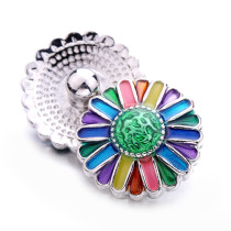 sunflower 20MM  design Rhinestone  Metal snap buttons