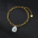 Shell Drop Shape Stainless Steel Bracelet with Eight-pointed Star
