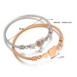 Stainless Steel Three Heart Open Bracelet