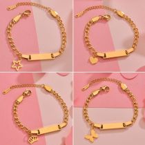 Stainless Steel Bend Bracelet Creative NK Chain Love Butterfly Crown Star