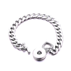 LOVE Metal 1 buttons snap silver   bracelet fit 18&20MM snap button jewelry