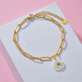 Shell Drop Shape Stainless Steel Bracelet with Eight-pointed Star