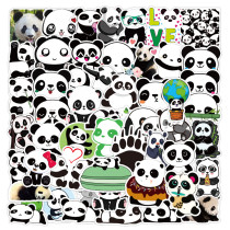 50pcs cute panda graffiti stickers decorative suitcase notebook waterproof detachable stickers