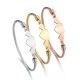 Stainless Steel Three Heart Open Bracelet