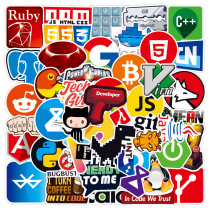 50pcs programmer graffiti stickers decorative suitcase notebook waterproof detachable stickers