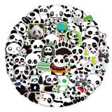 50pcs cute panda graffiti stickers decorative suitcase notebook waterproof detachable stickers
