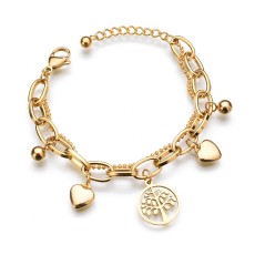 Stainless Steel Ladies Bracelet Tree of Life Multilayer Bracelet