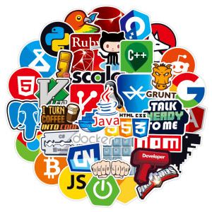 50pcs programmer graffiti stickers decorative suitcase notebook waterproof detachable stickers
