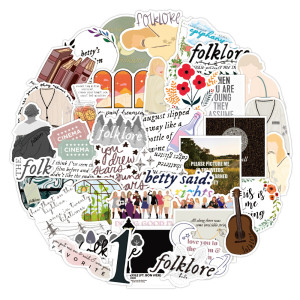 50pcs folk tale graffiti stickers decorative suitcase notebook waterproof detachable stickers