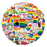 50pcs iridescent  graffiti stickers decorative suitcase notebook waterproof detachable stickers
