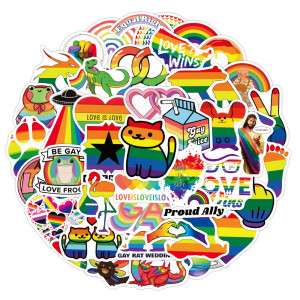 50pcs iridescent  graffiti stickers decorative suitcase notebook waterproof detachable stickers
