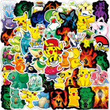 50pcs Cartoon  graffiti stickers decorative suitcase notebook waterproof detachable stickers