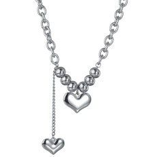 Love heart pendant stainless steel necklace