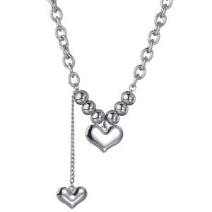 Love heart pendant stainless steel necklace