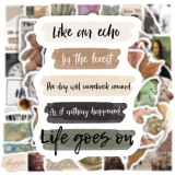 50pcs British literary retro graffiti stickers decorative suitcase notebook waterproof detachable stickers
