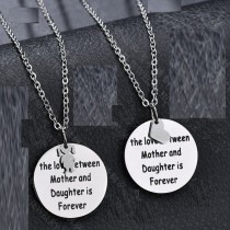 love Round Card Heart Shape Girls Stainless Steel Pendant Necklace