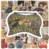 50pcs European and American retro style graffiti stickers decorative suitcase notebook waterproof detachable stickers