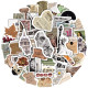 50pcs British literary retro graffiti stickers decorative suitcase notebook waterproof detachable stickers