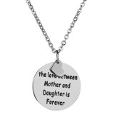 love Round Card Heart Shape Girls Stainless Steel Pendant Necklace