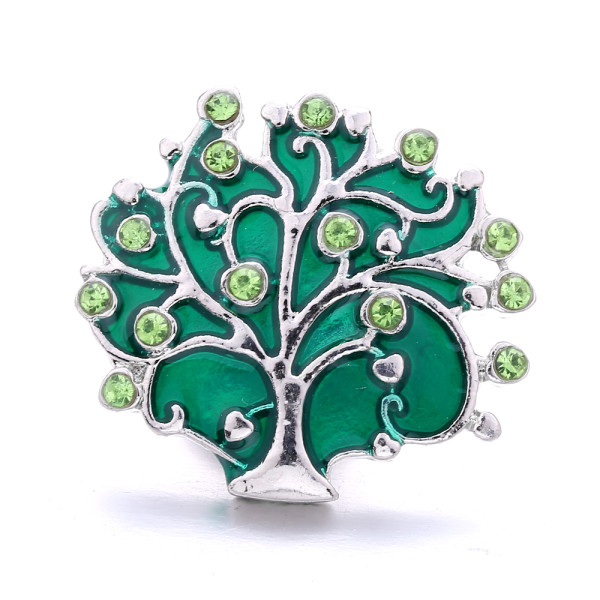 life Tree 20MM  design Rhinestone  Metal snap buttons