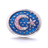 star moon 20MM  design Rhinestone  Metal snap buttons