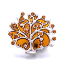 life Tree 20MM  design Rhinestone  Metal snap buttons
