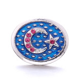 star moon 20MM  design Rhinestone  Metal snap buttons