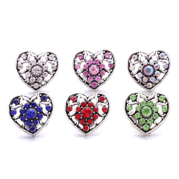 love 20MM  design Rhinestone  Metal snap buttons