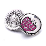 moon 20MM  design Rhinestone  Metal snap buttons
