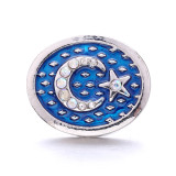 star moon 20MM  design Rhinestone  Metal snap buttons