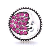 moon 20MM  design Rhinestone  Metal snap buttons