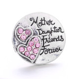 mom 20MM  design Rhinestone  Metal snap buttons