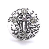 cross 20MM  design Rhinestone  Metal snap buttons
