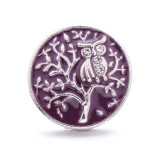 owl 20MM  design Rhinestone  Metal snap buttons