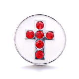 cross 20MM  design Rhinestone  Metal snap buttons